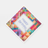 Gekke Quilt en Naald voor Verjaardag Servet (Hoek)