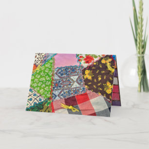 gekke quilt patroon denken aan jou kaart