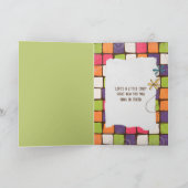 gekke quilt patroon denken aan jou kaart (Binnen)