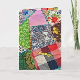 gekke quilt patroon denken aan jou kaart
