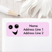 Gekke, raar lachend gezicht etiket (Insitu)