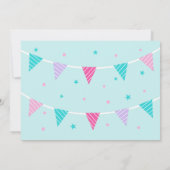 Gekke Regenboog Eenhoorn Aqua 5e Verjaardag Kaart (Achterkant)