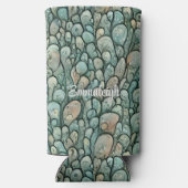 Gekke regendruppels met monogram seltzer blikjeskoeler (Achterkant)