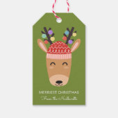 Gekke rendierfeestdag Gift Labels Cadeaulabel (Voorkant)