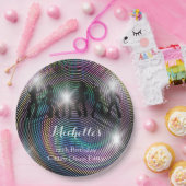 Gekke retro psychedelische disco verjaardag papieren bordje (Feest)