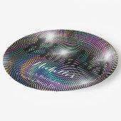 Gekke retro psychedelische disco verjaardag papieren bordje (Gekanteld)