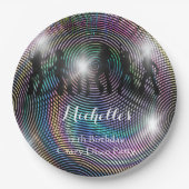 Gekke retro psychedelische disco verjaardag papieren bordje (Voorkant)