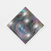 Gekke retro psychedelische disco verjaardag servet (Hoek)