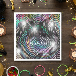 Gekke retro psychedelische disco verjaardag servet