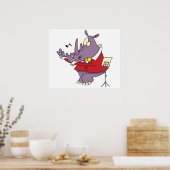 gekke rhinospieflutcartoon poster (Keuken)