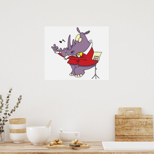 gekke rhinospieflutcartoon poster (Keuken)