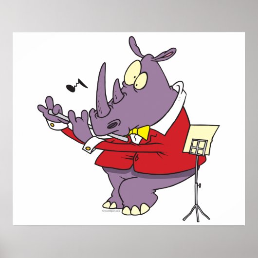gekke rhinospieflutcartoon poster (Voorkant)