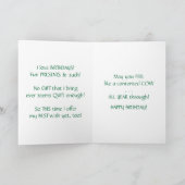 Gekke rijmende verjaardag Koe Western Kaart (Binnen)