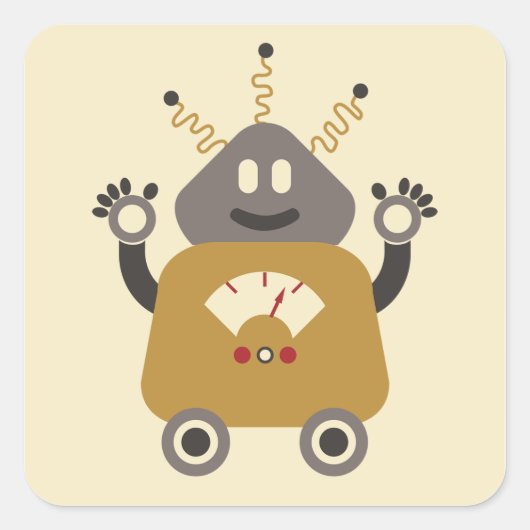 Gekke Robot Sticker (Voorkant)