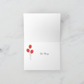 Gekke rode ballon bij elke gelegenheid bedankkaart (Binnen)