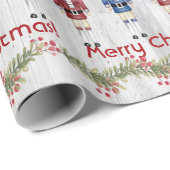 Gekke rode en blauwe notenkrakers cadeaupapier (Rol Hoek)