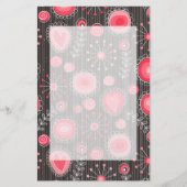 Gekke rode en grijze harten en bloemen briefpapier (Voorkant)