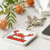 gekke rode krab met een houding sleutelhanger (Zijkant)
