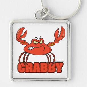 gekke rode krab met een houding sleutelhanger