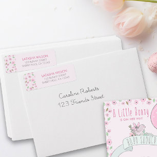 Gekke Roze Bloemen Retouradres Label