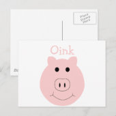 Gekke roze briefkaart (Voorkant / Achterkant)