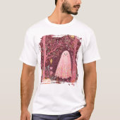 Gekke Roze Geest in betoverd bloemenbos T-shirt (Voorkant)