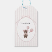 Gekke roze teddybeer cadeaulabel (Voorkant)