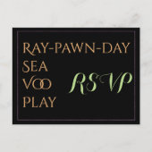 Gekke RSVP-kaart met naam RSVP-kaart Uitnodiging Briefkaart (Voorkant)