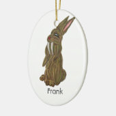 Gekke Saber Tooth Rabbit Keramisch Ornament (Links)