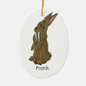 Gekke Saber Tooth Rabbit Keramisch Ornament (Voorkant)
