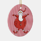 Gekke Santa on Stripe Background Ornament (Rechts)