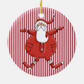 Gekke Santa on Stripe Background Ornament (Achterkant)