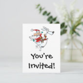 gekke santa op een gekangaroo grappige cartoon kaart (Staand voorkant)