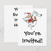 gekke santa op een gekangaroo grappige cartoon kaart (Voorkant / Achterkant)