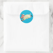 Gekke schaap ronde sticker (Tas)