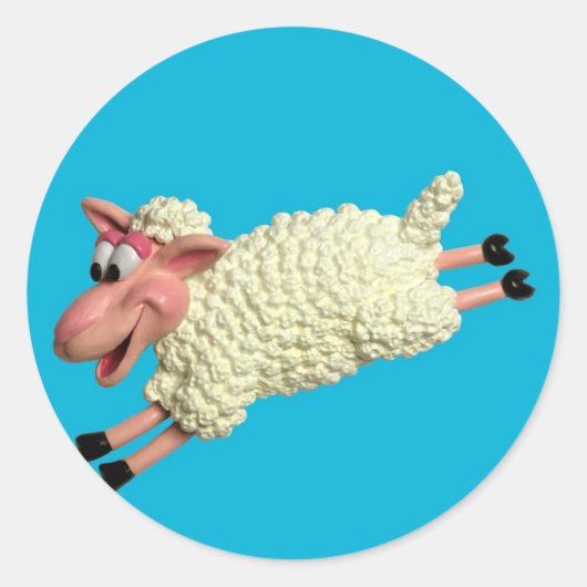 Gekke schaap ronde sticker (Voorkant)