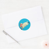 Gekke schaap ronde sticker (Envelop)
