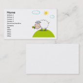 gekke schapen op een heuvel met een bloem visitekaartje (Voorkant / Achterkant)