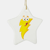 gekke schattig cartoon bliksemschicht keramisch ornament (Rechts)