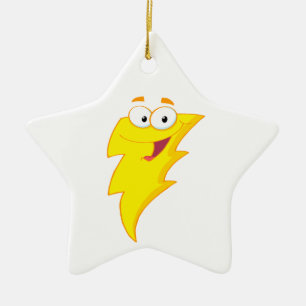 gekke schattig cartoon bliksemschicht keramisch ornament