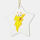 gekke schattig cartoon bliksemschicht keramisch ornament (Links)