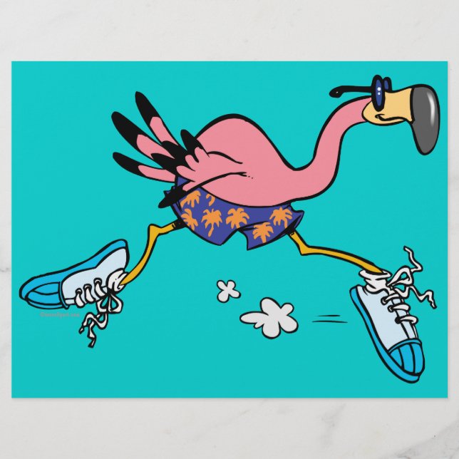 gekke schattig joggen met flamingo (Voorkant)