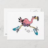 gekke schattig joggen met flamingo briefkaart (Voorkant / Achterkant)