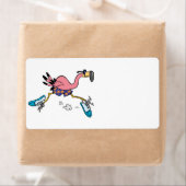 gekke schattig joggen met flamingo etiket (Insitu)