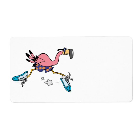 gekke schattig joggen met flamingo etiket (Voorkant)