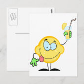 gekke schattige cartoon van citroenen drink limona briefkaart (Voorkant / Achterkant)