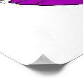 gekke schattige paarse dino dinosauruscartoon poster (Hoek)