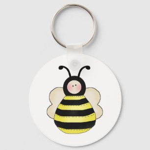 gekke schattige ronde hommel sleutelhanger
