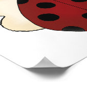 gekke schattige rondladybug cartoon poster (Hoek)