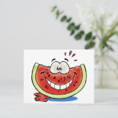 Gekke schattige watermeloen briefkaart (Staand voorkant)